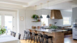 Modern vertical elements at the inner core of the kitchen