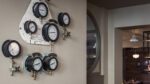 Detailed barometer wall decoration in Nautical Bar